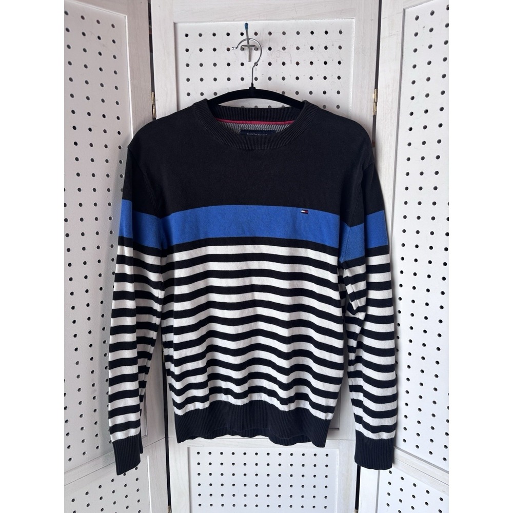 Tommy Halfiger Women's XXL (XL) Striped Pullover Crew Sweater Pima Cotton Preppy